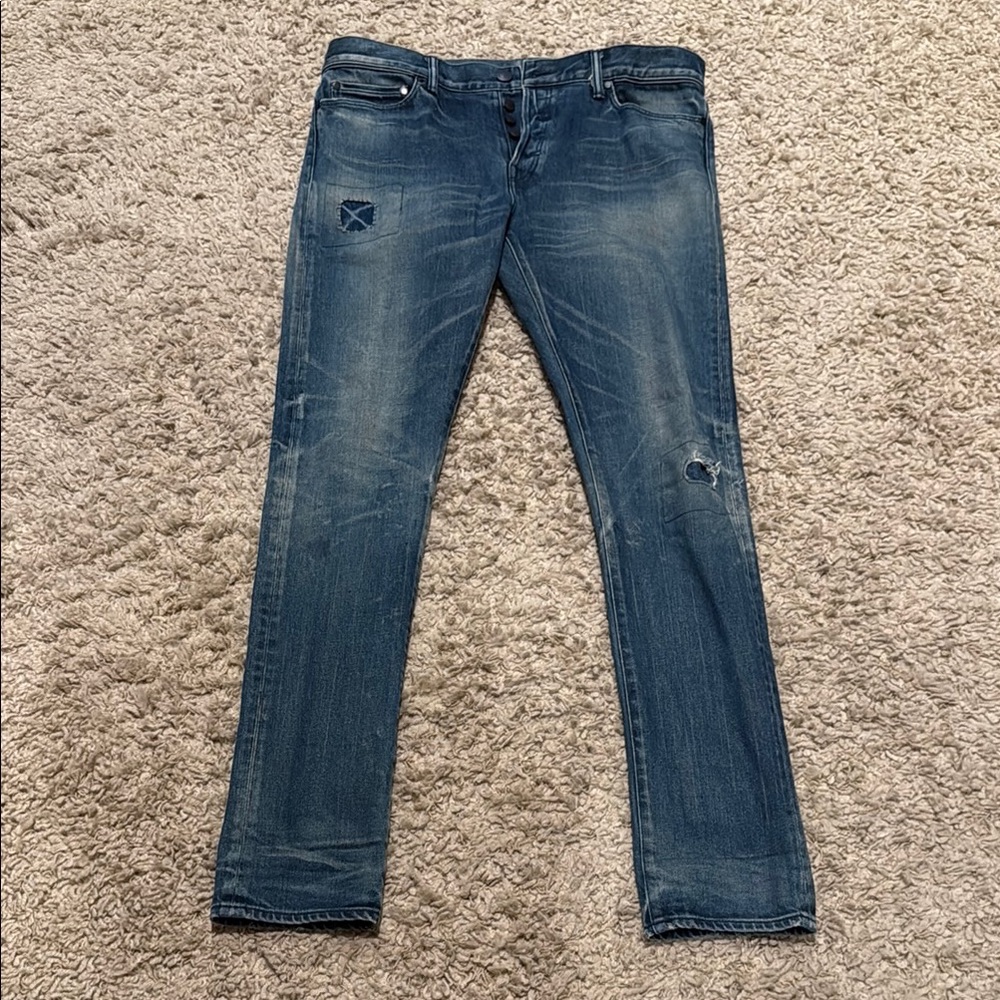 John Elliott Men's Distressed Blue Jeans 34 Waist The Cast 2